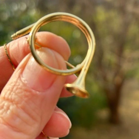 HOLIDAY🎄🎄NAPIER Gold Horn Brooch & Snowflake Crystal Pendant Necklace - Picture 3 of 8